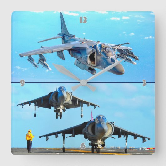 AV-8BハリアーII スクエア壁時計 (正面)