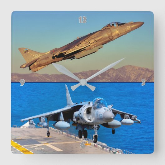 AV-8BハリアーII スクエア壁時計 (正面)