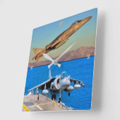 AV-8BハリアーII スクエア壁時計 (傾斜)