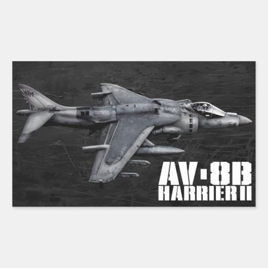 AV-8BハリアーII 長方形シール (正面)