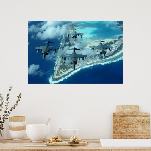 AV-8B Harrier II航空機 ポスター (キッチン)