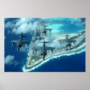 AV-8B Harrier II航空機 ポスター
