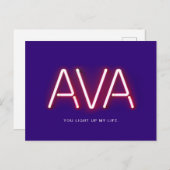 Avaあなたは私の人生のネオンライトを点灯させる ポストカード (正面/裏面)