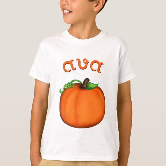 Avaのためのかわいいオレンジカボチャ Tシャツ (正面)