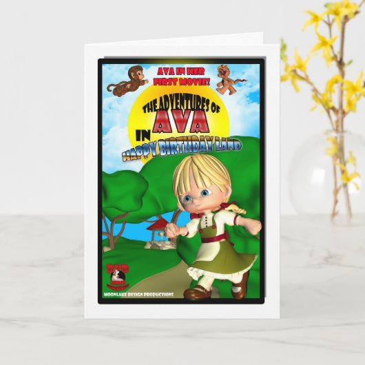 Avaのバースデー・カードDVD箱のからかい カード (黄色い花)