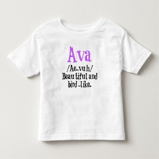 Avaの一流の記述のワイシャツ トドラーTシャツ (正面)