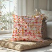 Avaリーピンクとオレンジウォーターのカラーフローラ クッション