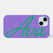 Ava繰り返し名のパターン iPhone 15ケース (裏面横)