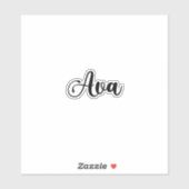 Ava 名前 - 手書きカリグラフィー シール (シート)