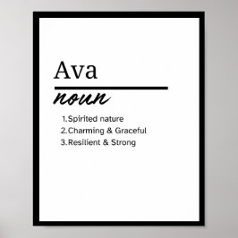 Ava、女の子パーソナライズされた名の定義 ポスター
