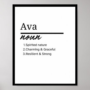 Ava、女の子パーソナライズされた名の定義 ポスター