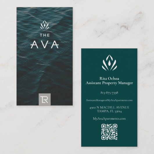 Ava Assistant Managerのビジネス・カード 名刺 (正面/裏面)