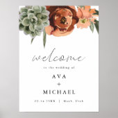 AVA Boho Terracotta & Succulent結婚's Welcome ポスター (正面)