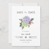AVA Cactus Floral Succulent Desert Save the Date 招待状 (正面)
