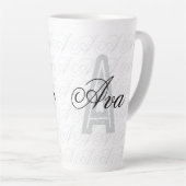 Ava Custom Name  Black White Tumbler カフェラテマグ (右アングル)