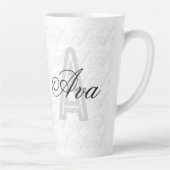 Ava Custom Name  Black White Tumbler カフェラテマグ (右)