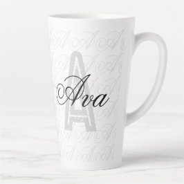 Ava Custom Name  Black White Tumbler カフェラテマグ