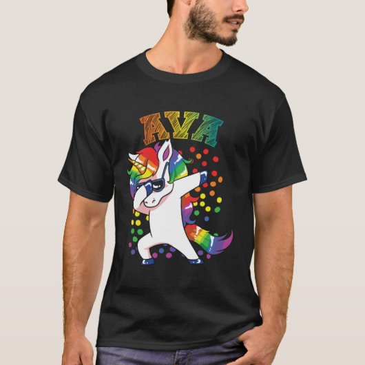 Ava Dabbing Unicorn Tシャツ (正面)