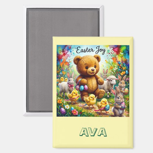 AVA ~ EASTER TEDDY BEAR Easter Chicks ~ Magnet マグネット (正面/裏面)