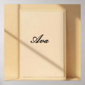 Ava Minimalist Name Typography Poster ポスター (正面)