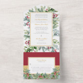 Ava Winter Christian結婚式招待状とRSVP オールインワン招待状 (内側)