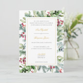 Ava Winter Greenery結婚式招待状とRSVP 招待状 (スタンド正面)
