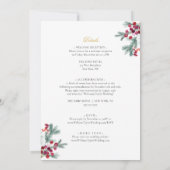 Ava Winter Greenery結婚式招待状とRSVP 招待状 (裏面)