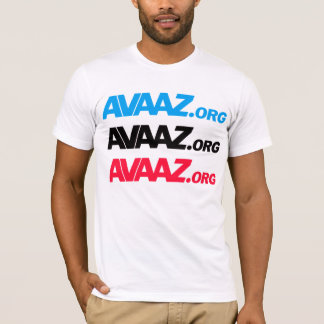 Avaaz - 3色前部、Pangea及びTaglineの背部 Tシャツ