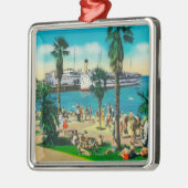 AvalonCatalinaの島のビーチに沿って、カリフォルニア メタルオーナメント (左)