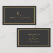 AVANT GARDEアールデコロゴとイニシャルグレー 名刺 (正面/裏面)