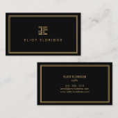 AVANT GARDEアールデコロゴとイニシャルブラック 名刺 (正面/裏面)