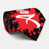 Avant-garde red and black paint art statement  ネクタイ (ロール)