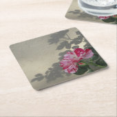 Avant-garde Rose and Shadow スクエアペーパーコースター (アングル)