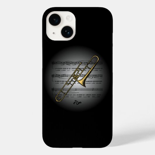 Avant Garde Trombone on Globe with Sheet Music Case-Mate iPhoneケース (裏面)