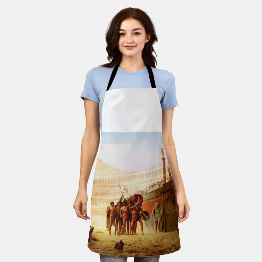 Ave Caesar by Jean-Leon Gerome エプロン (着用した状態)