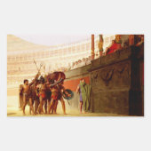 Ave Caesar by Jean-Leon Gerome 長方形シール (正面)