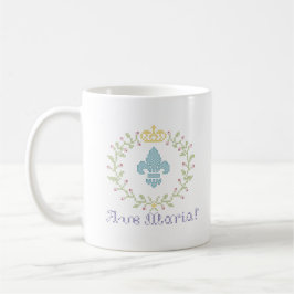 Ave Maria Cross Stitch Look American Mug w/logo コーヒーマグカップ