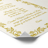 Ave María Elegant Off-White and Gold Botanicals Po ポスター (角)