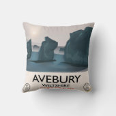 Avebbury, Wiltshire Stone circle vintage travel. クッション (裏面)