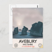 Avebbury, Wiltshire Stone circle vintage travel. ポストカード (正面/裏面)