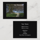 Avebury、ウィルトシャー、イギリス。 木および道 名刺 (正面/裏面)