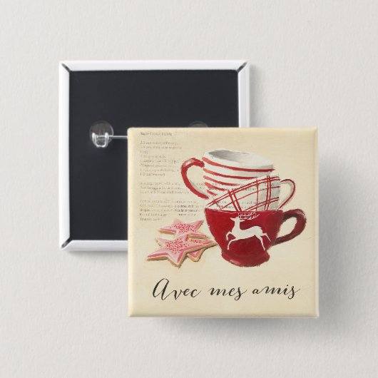 Avec Mes Amis 缶バッジ (正面&裏面)