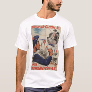 Avecce de gaulle Propagandaポスター Tシャツ