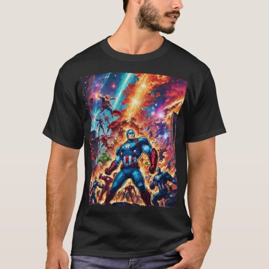 Avengers対Cyborgs Industrial Showdown T-Shirt Tシャツ (正面)
