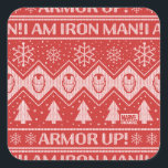 Avengers Classics | Iron Man Holiday Knit Graphic スクエアシール<br><div class="desc">Check out this fun Iron Man holiday graphic in the style of a knit sweater! | For non-commercial personal use only.</div>