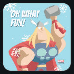 Avengers Seasonal | Thor スクエアシール<br><div class="desc">Check out this fun Thor holiday card! Customize with your own message in the template fields provided. | For non-commercial personal use only.</div>