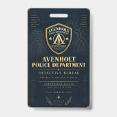 Avenholt警察探偵局IDバッジ バッジ (裏面)
