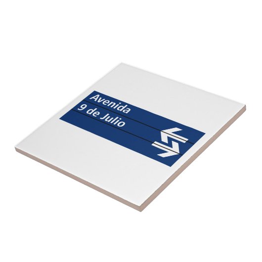 Avenida 9 deフリオのブエノスアイレスの道路標識 タイル (側面)