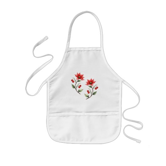 Avental motivo Natal  Flores Vermelhas 子供用エプロン (正面)