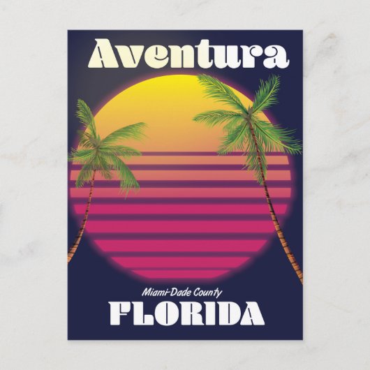 Aventura Florida USA 80s旅行ポスター ポストカード (正面)
